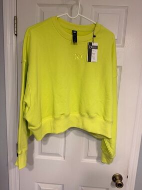 RD Neon Yellow Cropped Crew Sweatshirt - Women NWT